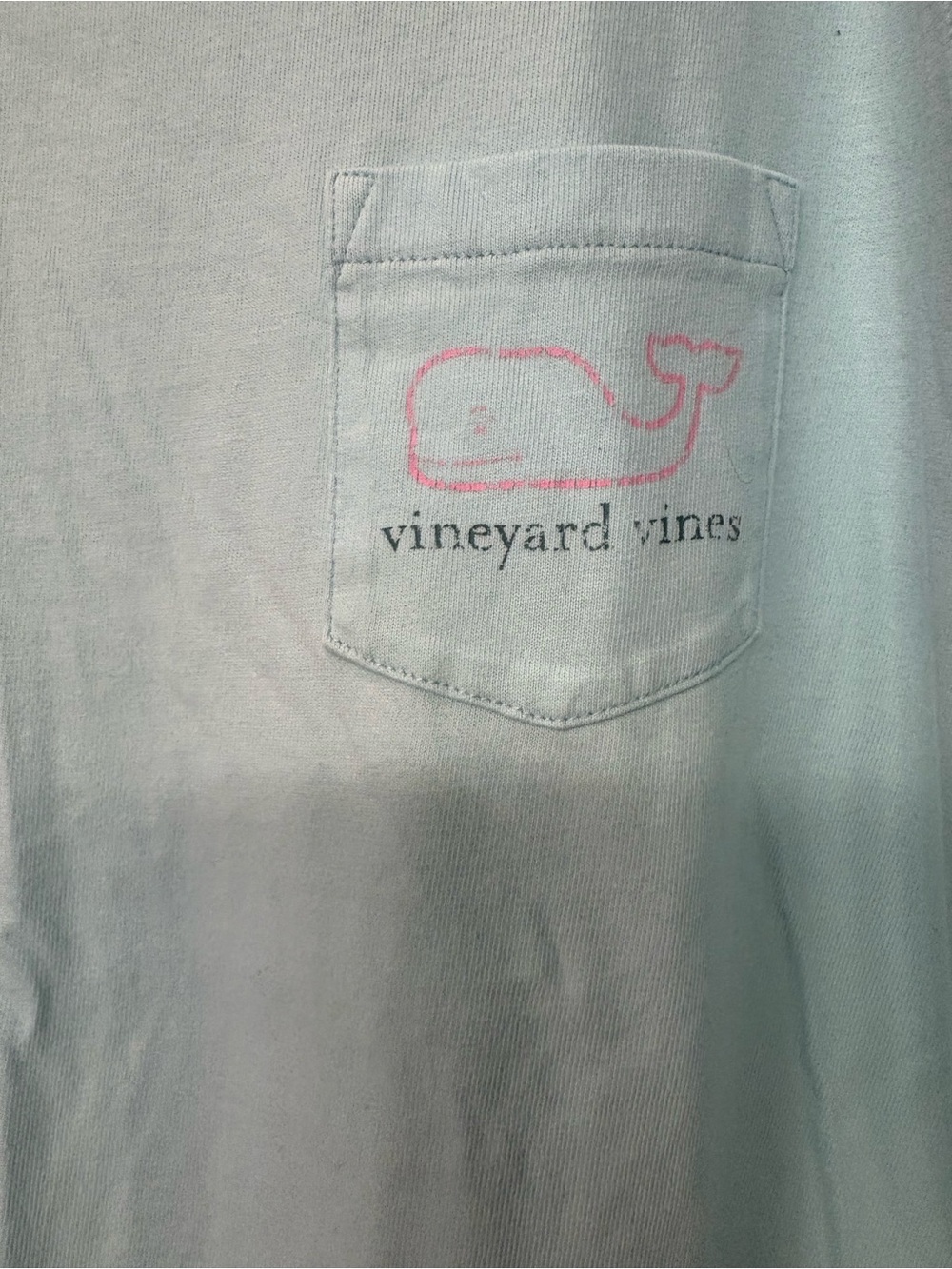 Vineyard Vines Mint Crewneck Tee with Pink Logo